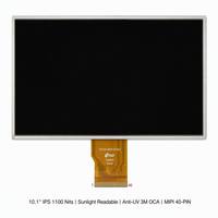 شاشة TFT LCD مقاس 10.1 بوصة قابلة للقراءة تحت أشعة الشمس، 1100 شمعة، 1280×800 بكسل، IPS MIPI 40 PIN، مع حماية ضد الأشعة فوق البنفسجية، مناسبة للأكشاك الخارجية ومحطات الشحن