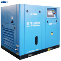 Haute efficacité 11KW 380V refroidi à l'air vertical à une étape eau compresseur à vis sans huile moteur moteur petite économie d'énergie vente