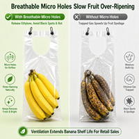 Sacs en BOPP de qualité alimentaire pour produits frais, micro-perforés, avec poignée, pour l'emballage de légumes, fruits et aliments (vente en gros)