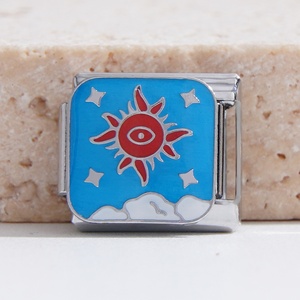 ขายส่งสร้อยข้อมือชาร์มสแตนเลสกันน้ำสไตล์อิตาลี รูปพระจันทร์สีเงิน - Product Image 6