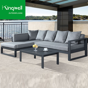 Venta al por mayor <span class=keywords><strong>KD</strong></span> embalaje exterior muebles impermeable salón conjunto aluminio jardín esquina sofá para interior balcón con tumbona - Product Image 6