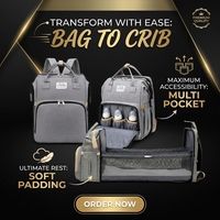 Sac à dos de maternité portable et pliable 2026, grande capacité, multifonctionnel, avec bretelles courbées, respirant, en nylon, fermeture éclair, pour femme