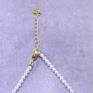 Collier de perles d'eau douce rondes plaqué or Zhuji, 2,5-3 mm, presque sans défaut, avec longueur réglable - Product Image 4