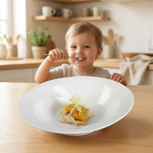 Assiette de service irrégulière en céramique HCMA en forme de <span class=keywords><strong>chapeau</strong></span> pour plats froids, fruits, pâtes, desserts, salades – Vaisselle de restaurant - Product Image 1