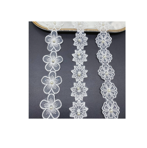 7.5cm di alta qualità in Tulle stile francese <span class=keywords><strong>con</strong></span> finiture in pizzo <span class=keywords><strong>con</strong></span> perle di diamanti ricamate <span class=keywords><strong>con</strong></span> <span class=keywords><strong>perline</strong></span> di fiori tessuto di pizzo <span class=keywords><strong>con</strong></span> una <span class=keywords><strong>copertura</strong></span> di buoni metri Per Kg - Product Image 3