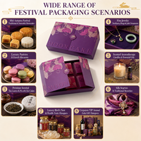 Boîtes d'emballage personnalisées imprimées, boîte rigide à double porte pour cadeaux de festival avec impression de marque et présentation en magasin