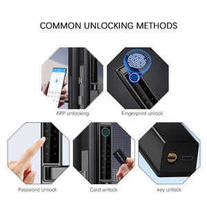 Cerradura Inteligente Digital Electrónica <span class=keywords><strong>para</strong></span> <span class=keywords><strong>Exteriores</strong></span> Resistente al Agua Ttlock Tenon, Cerradura de Puerta Corredera de Vidrio de Doble Cara de Acero y Aluminio con Huella Dactilar - Product Image 2