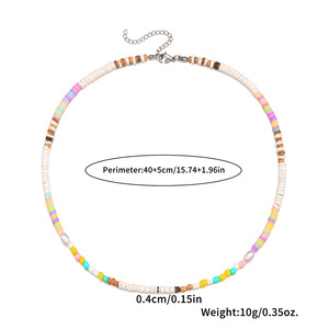 Boho Chic in acciaio inox fatto a mano con clavicola di perline collana da donna in spiaggia stile vento colorato riso farfalla festa - Product Image 5