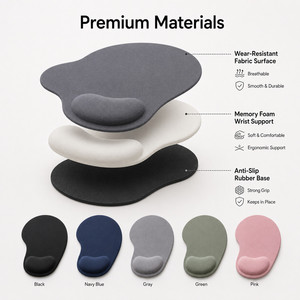 Custom Logo Ergonomic <b>Wrist</b> <b>Rest</b> Mouse Pad Memory Foam Non-Slip Water Resistant Mousepad for Office Gaming Business Gift - Product Image 3