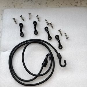 Accessoire de kayak, corde élastique de 4 mm avec crochet et filet de rangement à clip en C, pour lacs, rivières, usage récréatif, matériau en caoutchouc, ajustement universel - Product Image 4