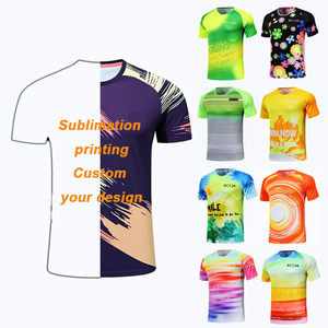 Impresión personalizada del logotipo <span class=keywords><strong>de</strong></span> su marca Sublimación Marathon 100% Poliéster Camiseta <span class=keywords><strong>de</strong></span> secado rápido Oem Camisetas para correr Camisetas deportivas con cuello personalizado - Product Image 1