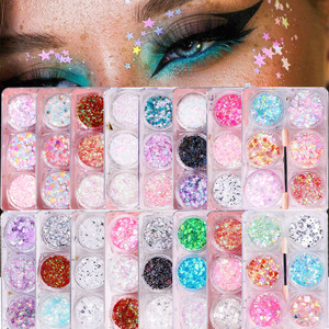 6 Jars/Set Gel Cream Nail Glitter Self Adhesive Shiny Heart Star Moon Loose <b>Sequins</b> Nail <b>Art</b> Decoration for Salon Manicure - Product Image 1