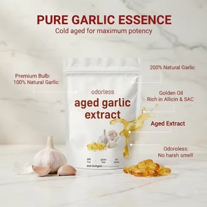 Odorless Aged Garlic Extract Natural Softgel Capsules 300 Count Heart Health Supplement Lower Blood Pressure <strong>Cholesterol</strong> Immune - Product Image 3