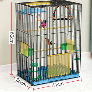 <span class=keywords><strong>Cage</strong></span> de Luxe Grande pour Animaux Domestiques en Métal avec Base Mobile à Roulettes et Support pour Perroquet, Dotée d'un Plateau en Plastique - Product Image 2