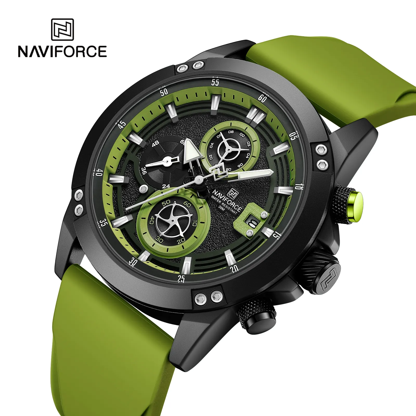 Naviforce NF8033 new design made in prc men timepiece original PU band water resist chronometer in stock Casual watch set