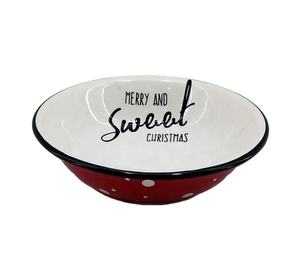 Cuenco redondo de cerámica para dulces, decoración navideña, <span class=keywords><strong>8</strong></span> pulgadas - Product Image 1