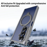 Funda Plegable Transparente Rígida y Resistente a Golpes para Teléfono Móvil con Soporte de Anillo para Samsung Galaxy Z Fold 8 7 Ultra