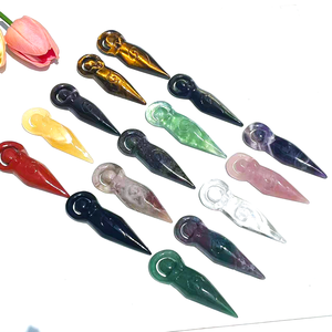 Оптовая продажа, украшение из лечебных кристаллов, Смешанные Украшения из драгоценных камней, богиня, резная ручная резьба, Хрустальная богиня, подвеска - Product Image 5