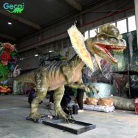 Statue de dinosaure Dilophosaurus animatronique Gecai et modèle de dinosaure Dilophosaurus pour aire de jeux