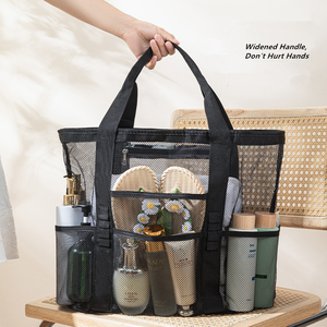 <span class=keywords><strong>Sac</strong></span> de piscine étanche de grande capacité Shopping en plein air Voyage Vocation Natation Multipockets Summer Tote Mesh Beach Bag Women - Product Image 3