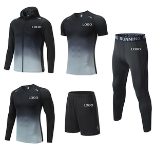 Vêtements de sport pour hommes en gros, ensembles de fitness à séchage rapide, ensembles de compression pour la gym, survêtements de course et d'entraînement athlétiques personnalisés pour hommes - Product Image 4