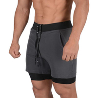 Pantalon double couche en nylon tissé pour homme, vêtement de jogging, de cyclisme, de gym, d'athlétisme, doublé