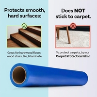 Film de protection de tapis en PE adhésif de qualité alimentaire, résistant à l'humidité, en rouleau, pour utilisation au sol, taille personnalisée