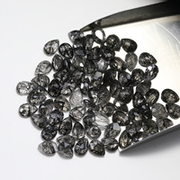IGI certifié semi-précieux noir rutile Quartz incrustation 7X5 goutte d'eau visage anneau naturel bijoux à bricoler soi-même accessoires rubis diamant
