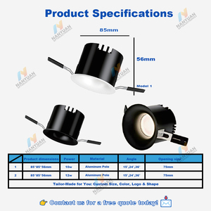 Faretto LED da Incasso Anti-Riflesso con Angolo di Illuminazione a 36°, Dimmerabile 3000K/4000K/5000K, Dissipatore in Alluminio, Alta Luminosità, Focalizzazione per <span class=keywords><strong>Hotel</strong></span> - Product Image 6