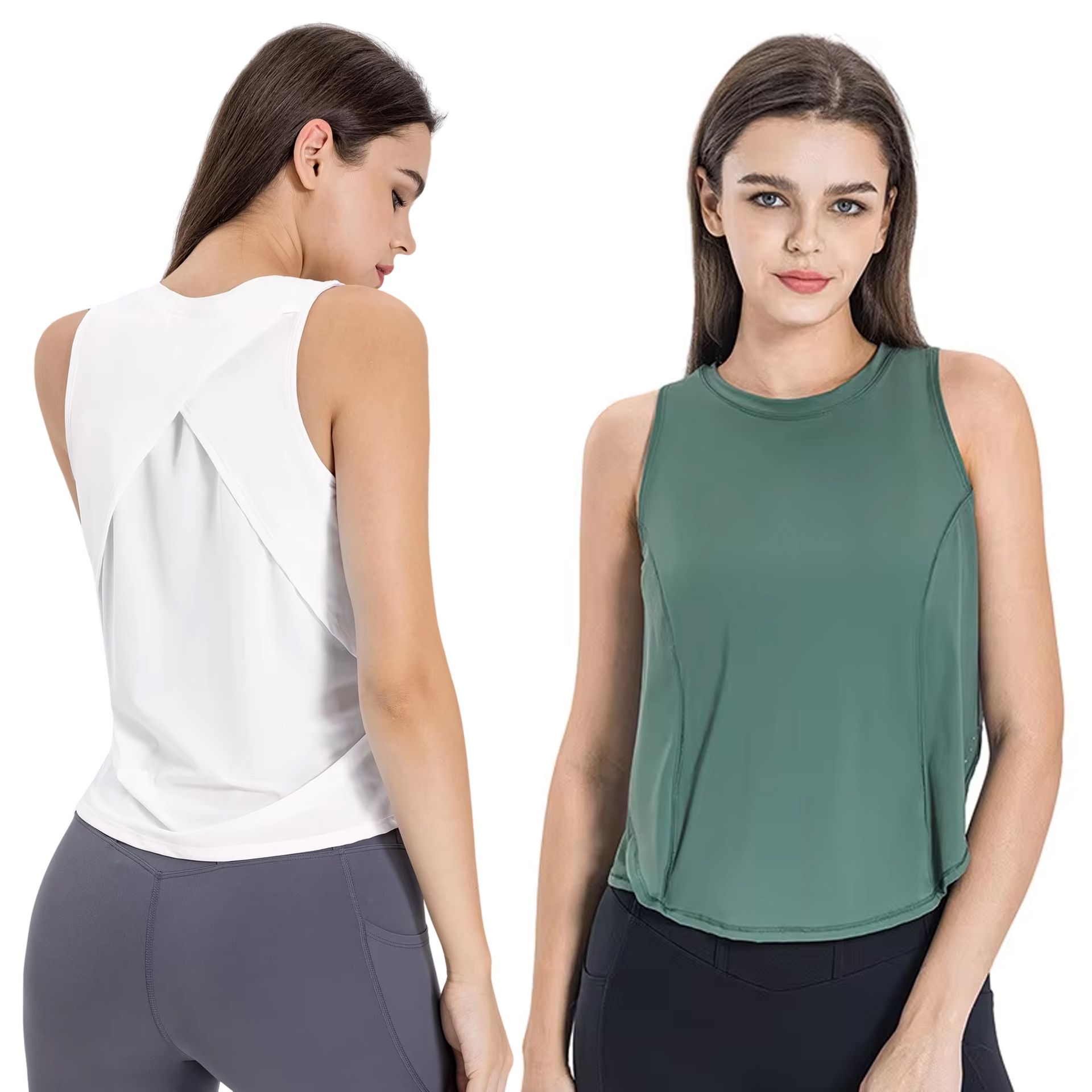 TongJoes Plus Size Seamless Yoga Top Breathable Moisture-Wicking Spandex Waterproof Cooling Sports Vest with Fashionable Design