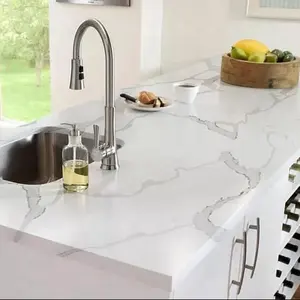 Century Mosaic White Artifical Stone Marble Countertops Kitchen Bathroom Vanity Washroom Countertops Factory Price Customization