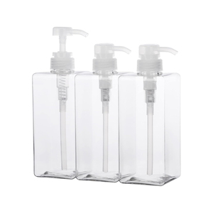 ขวดสบู่ใสทรงเหลี่ยม PETG ขนาด 150 มล. พร้อมหัวปั๊ม/หัวฉีดแบบเติมได้ ขวดเปล่า สีตามสั่ง พิมพ์ลายซิลค์สกรีน - Product Image 1