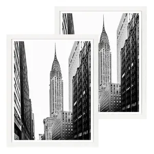 16x20 तस्वीर फ्रेम सफेद लकड़ी का पैटर्न पोस्टर फ्रेम Plexiglass सामने के लिए फोटो फ्रेम के साथ कला प्रिंट