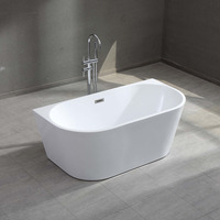 Baignoire autoportante en acrylique Gurgle, finition mate bleu marine