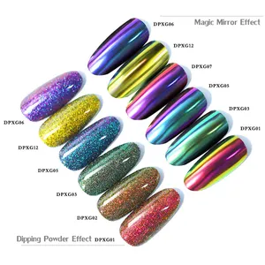 Tắc Kè Hoa Acrylic Dip bột 3 trong 1 mở rộng khắc xâm nhập gương Nail Art sắc tố Holographic Nail Acrylic bột