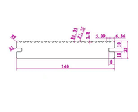 Planche de terrasse en WPC solide 140x25mm, composite bois-plastique, revêtement de sol extérieur, surface rainurée pour jardin, patio, terrasse