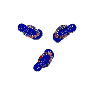 HUSURU Personalized Custom Name Rainbow Crystal Slippers Flip Flops Charms Shoe Pendant <strong>Summer</strong> Beach <strong>Jewelry</strong> for DIY - Product Image 4