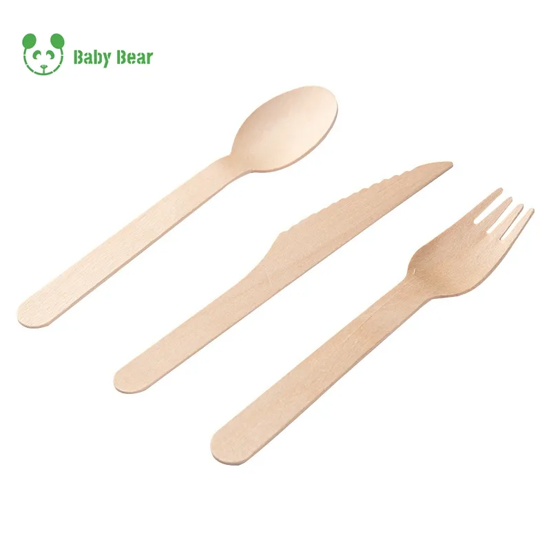 2023 eco-friendly disposable tableware wholesale bamboo fiber bamboo spoon fork knife biodegradable bamboo tableware