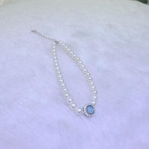 Auténtica Pulsera de Perlas de Agua Dulce de 4-5 mm, Nueva 2025, Plata Pura, Azul Marino, Blanco Tesoro, Casi Impecable, Collares en Capas de Moda - Product Image 3