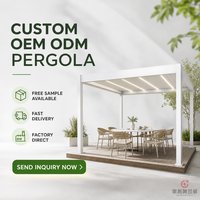 MEIXIN ORLANDO Villa de luxe moderne, pergola bioclimatique motorisée en aluminium avec verre feuilleté, pour patio extérieur