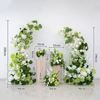 Arche de fleurs réglable en soie verte et blanche avec feuilles tropicales pour cérémonie de mariage, location de fête, vitrine de magasin
