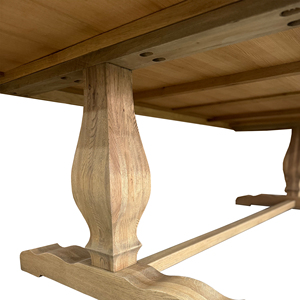 T159-300P Pháp Cổ Điển Tỉnh Cổ Mộc Mạc Rắn Gỗ Sồi Sàn Gỗ Hình Chữ Nhật Ăn Uống Dài Bệ Bảng Thiết Lập Cho Đám Cưới - Product Image 6