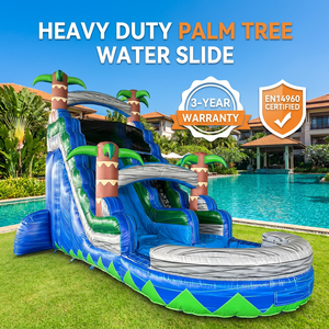 Scivolo d'Acqua Gonfiabile in PVC di Grado Commerciale a Forma di Palma Tropicale con Piscina, Facile da Montare, per Feste Estive in Piscina e <span class=keywords><strong>Noleggio</strong></span> - Product Image 4