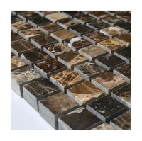 Mosaïque de marbre brun hexagone finition aiguisée pour carreaux de sol