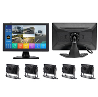 Monitor Grabador de Video VEER de 10 Pulgadas con Pantalla Táctil de 5 Canales, Cámara de Visión Trasera AHD 720p Infrarroja y BSD