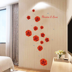 Autocollant mural en forme de cœur et de rose, 60x90cm, en PVC, imperméable, décoration moderne pour la maison, chambre à coucher, salon, saint-valentin - Product Image 2