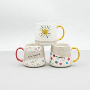 أحدث تصميم من الخزف السيراميك قوس قزح القهوة كوب الشاي باللبن مع قشة القدح الملونة قوس قزح تصميم من القهوة القدح - Product Image 2