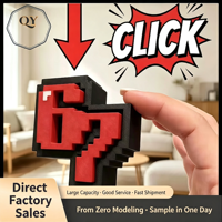 Porte-clés Fidget Clicker Pixel 67 imprimé en 3D, jouet sensoriel à presser le numéro 67, PLA EDC, anti-stress, pendentif de sac, Clickers 3D