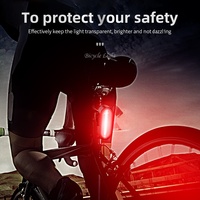 Fahrrad Wiederaufladbares USB LED-Rücklicht Mountainbike Nachtfahrt Blinklicht 5 Modi Wasserdicht Blinkend