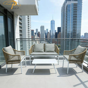 Conjunto de Sofás de Patio Comerciales, Muebles de Exterior, Conjunto de Sofás de Ratán Pequeños y Económicos para <span class=keywords><strong>Jardín</strong></span> - Product Image 5